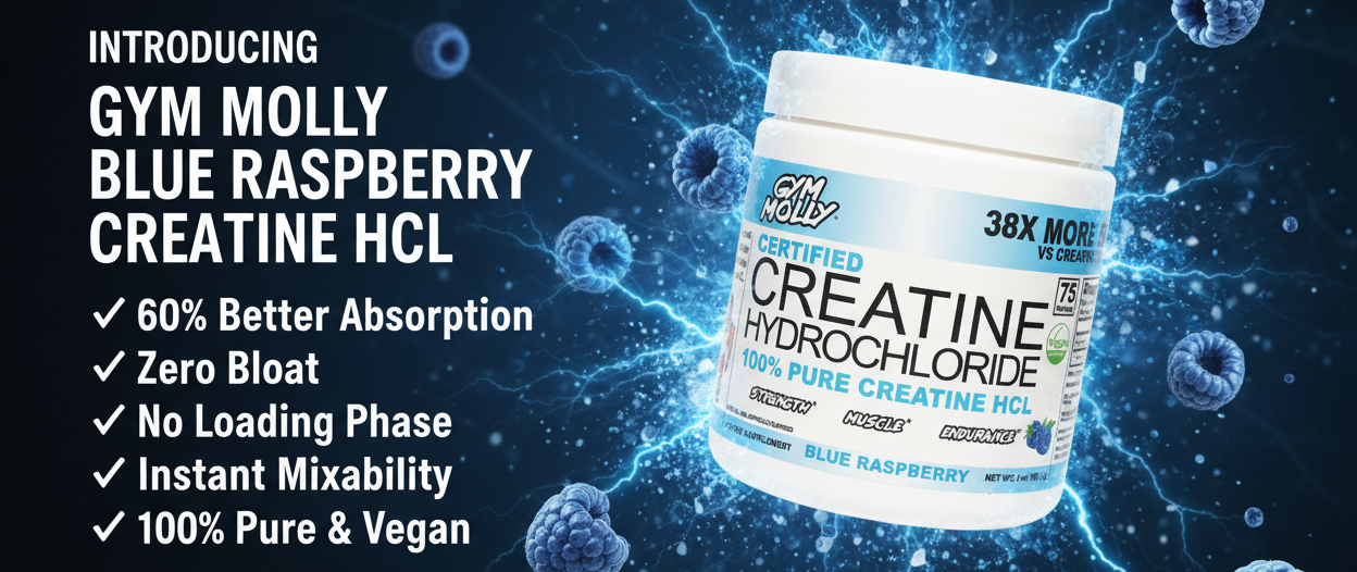 Gym Molly Blue Raspberry Creatine HCL Desktop Banner